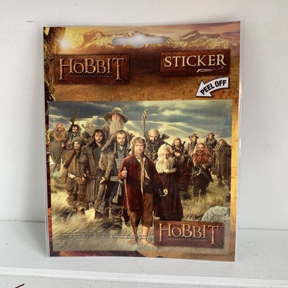 The Hobbit: An Unexpected Journey Bilbo & Dwarves Peel Off Sticker Decal, UNUSED - Picture 2 of 3